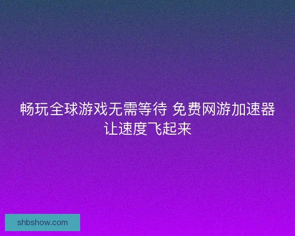 畅玩全球游戏无需等待 免费网游加速器让速度飞起来 畅玩全球游戏无需等待 免费网游加速器让速度飞起来